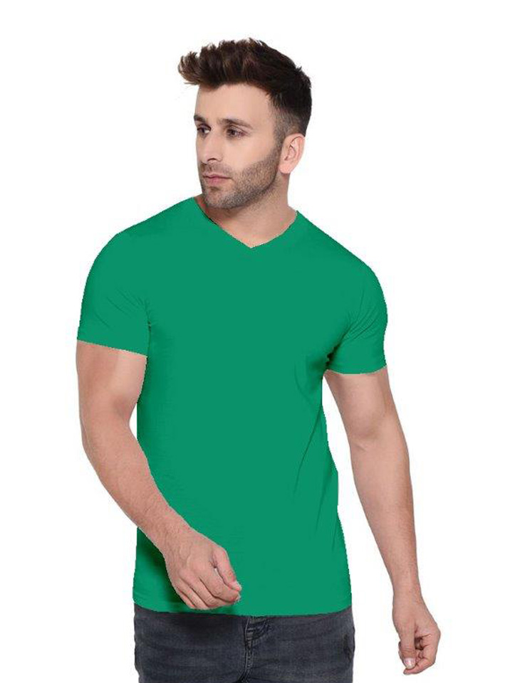 Green V-Neck T-shirt - You and I Fashions Pvt. Ltd.