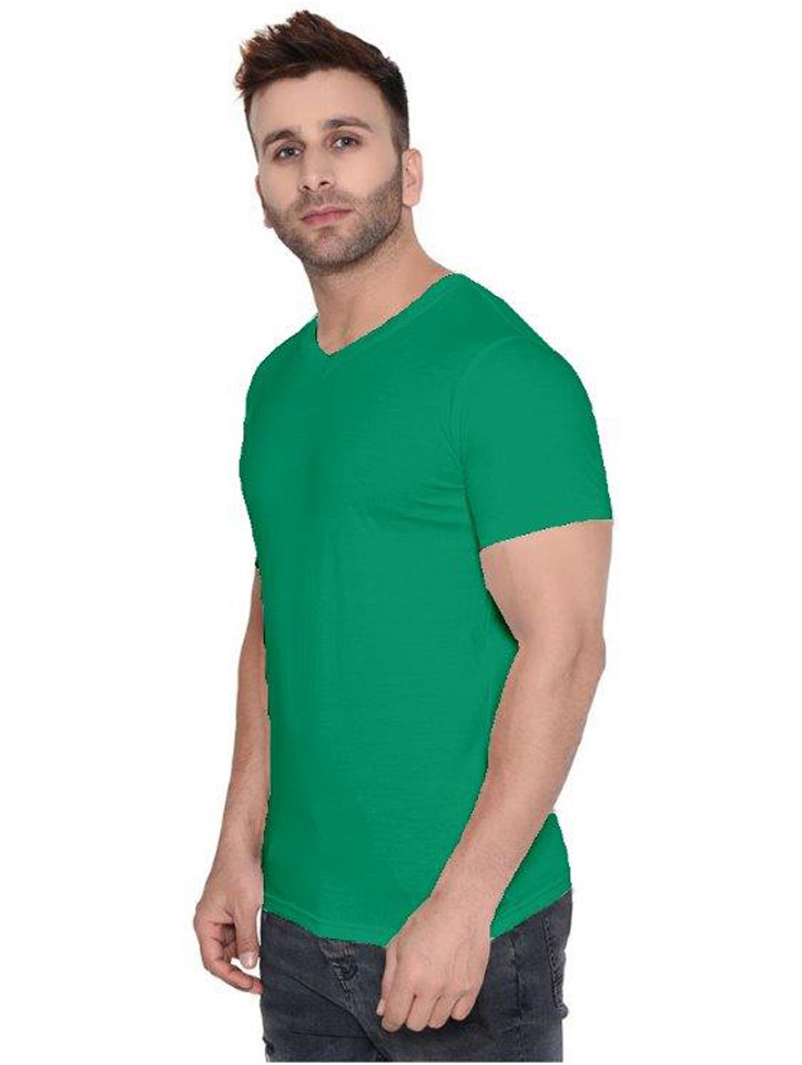 Green V-Neck T-shirt - You and I Fashions Pvt. Ltd.