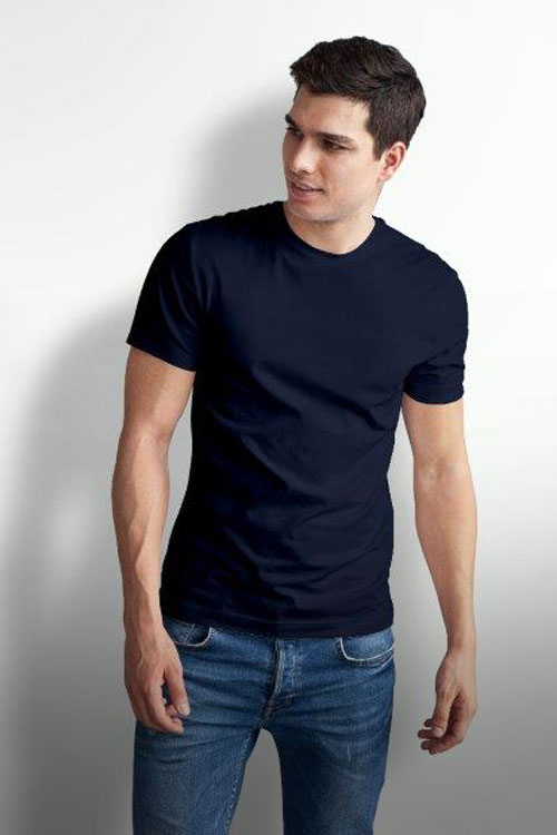 Black Solid Round Neck T-shirt